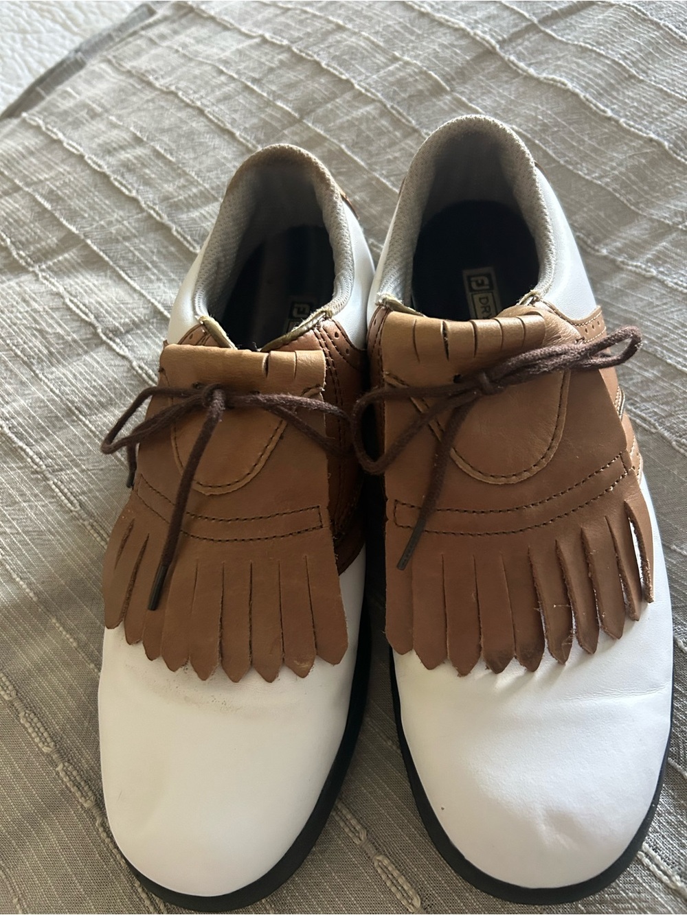 FootJoy White and Brown Women's Athletic Golf Shoes